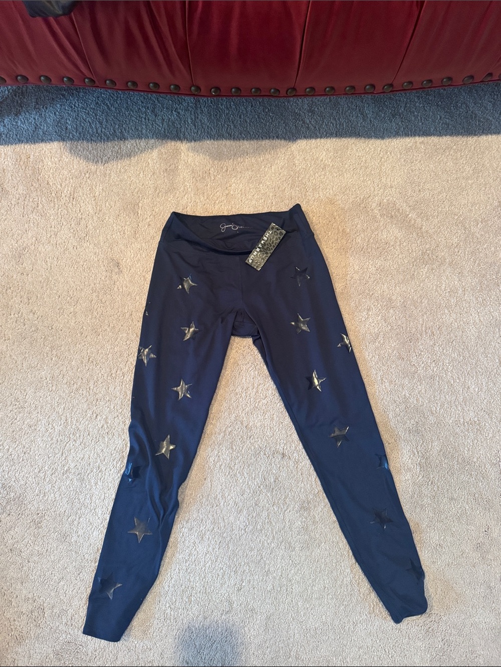 Womens Navy Star Print Leggings